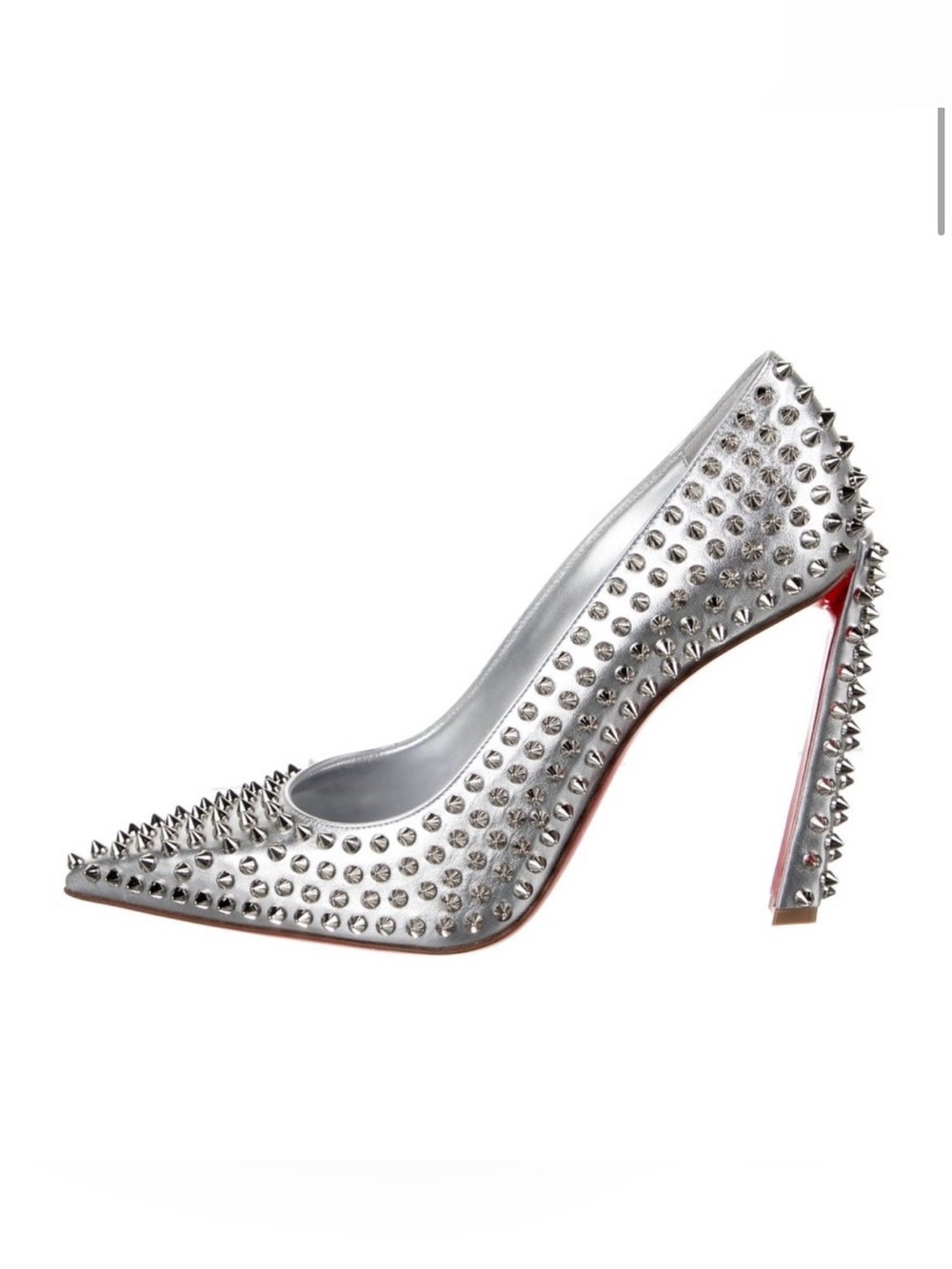 Christian Louboutin Silver Condora Spikes 100 Embellished Pointed Pump